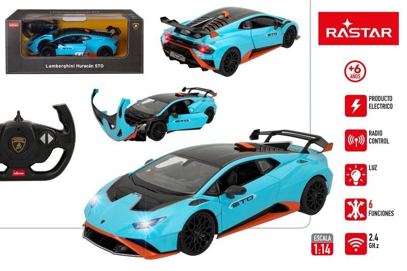 Radiovadāms auto Rastar LAMBORGHINI HURACAN STO 1:14, 2.4GHz, 6+ цена и информация | Rotaļlietas zēniem | 220.lv