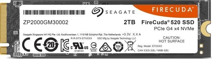 Seagate Firecuda 520 2 TB SSD cena un informācija | Iekšējie cietie diski (HDD, SSD, Hybrid) | 220.lv