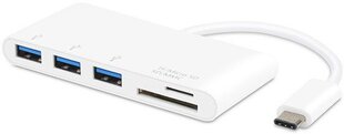 Vivanco USB hub USB-C + karšu lasītājs, balts (34295) cena un informācija | Adapteri un USB centrmezgli | 220.lv