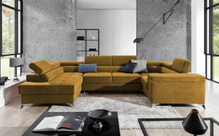Stūra dīvāns NORE Thiago, dzeltens cena un informācija | Stūra dīvāni | 220.lv