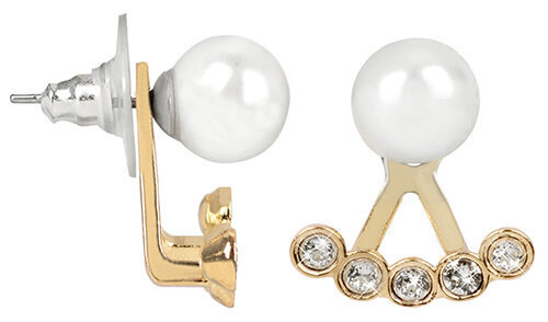 Levien Auskaru komplekts Ear Cuff 4-in-1 Crystal White Gold cena un informācija | Auskari | 220.lv