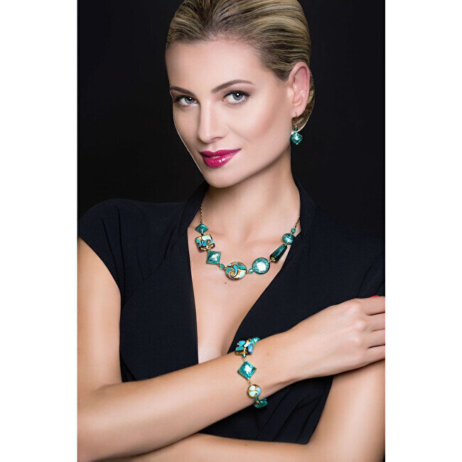 Lampglas Eleganta smaragda princeses kaklarota ar 24 karātu zeltu un sudrabu no Lampglas NRO1 pērlēm cena un informācija | Kaklarotas | 220.lv