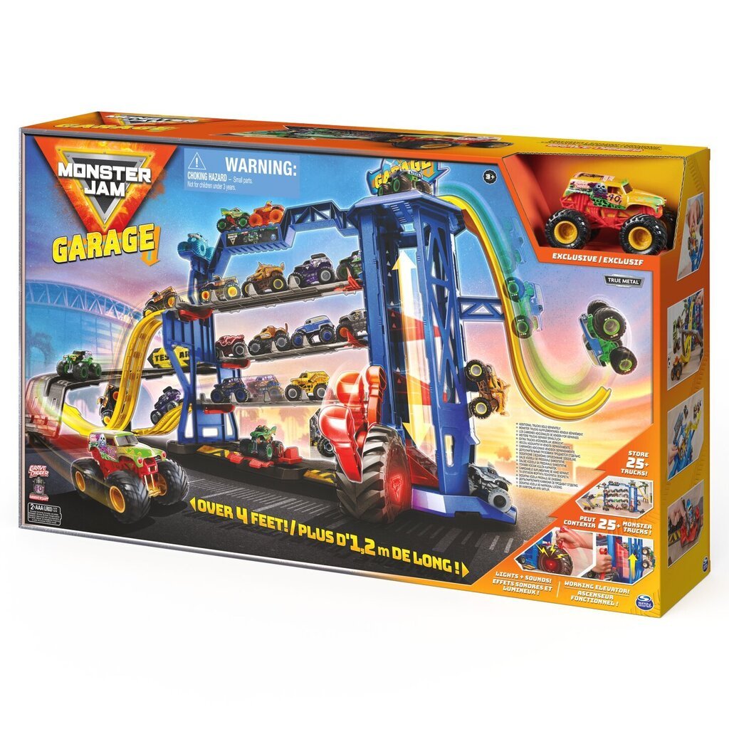 Spēļu komplekts Monster Garage Monster Jam 1:64 SpinMaster, 6060879 cena un informācija | Rotaļlietas zēniem | 220.lv