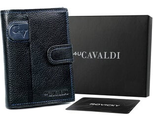 Мужской бумажник из натуральной кожи Cavaldi, черный цена и информация | Мужские кошельки | 220.lv