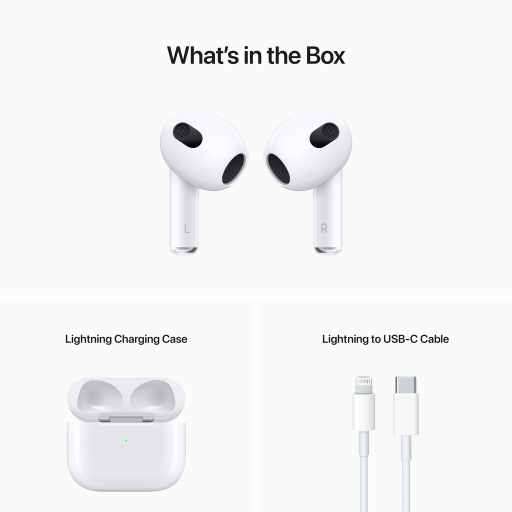 Apple AirPods (3rd generation) with Lightning Charging Case - MPNY3ZM/A цена и информация | Austiņas | 220.lv