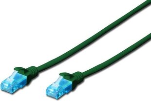 DIGITUS Premium CAT 5e UTP patch cable, Length 5m, Color green cena un informācija | Kabeļi un vadi | 220.lv