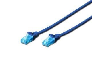 Digitus Cable patch UTP, CAT.5E, blue, 0.5m cena un informācija | Kabeļi un vadi | 220.lv