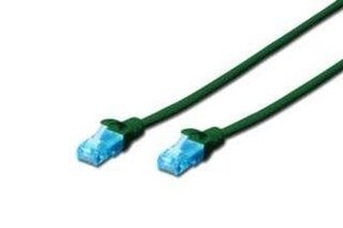DIGITUS Premium CAT 5e UTP patch cable, Length 3m, Color green cena un informācija | Kabeļi un vadi | 220.lv