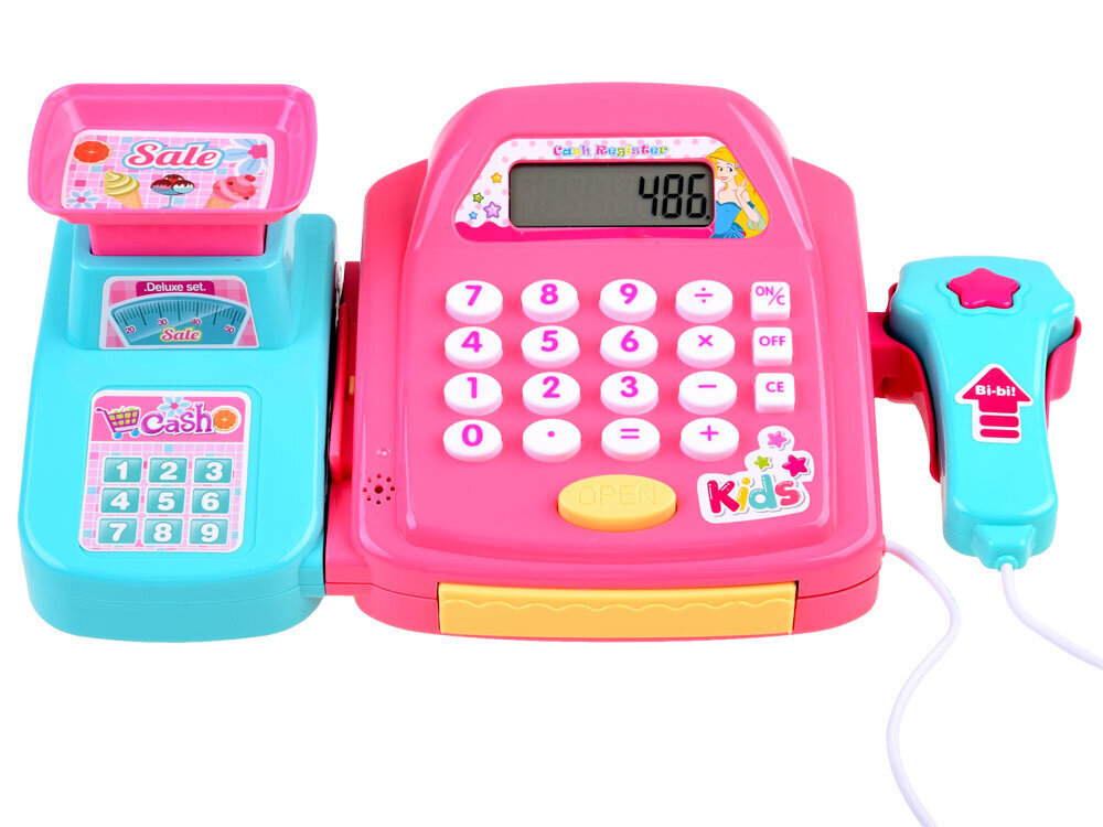 Rotaļu kases aparāts ar piederumiem, rozā cena un informācija | Rotaļlietas meitenēm | 220.lv