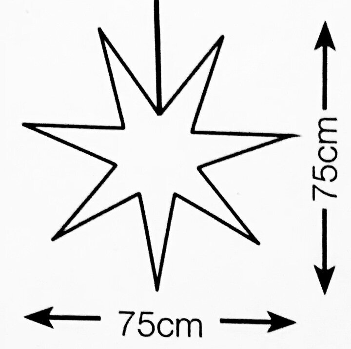 Piekarama lampa-dekorācija Zvaigzne, 75cm, sudrabaina цена и информация | Ziemassvētku dekorācijas | 220.lv