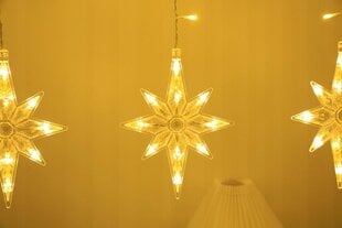 Spuldzīšu aizkars Zvaigznes 138 LED, silti balts cena un informācija | Ziemassvētku lampiņas, LED virtenes | 220.lv