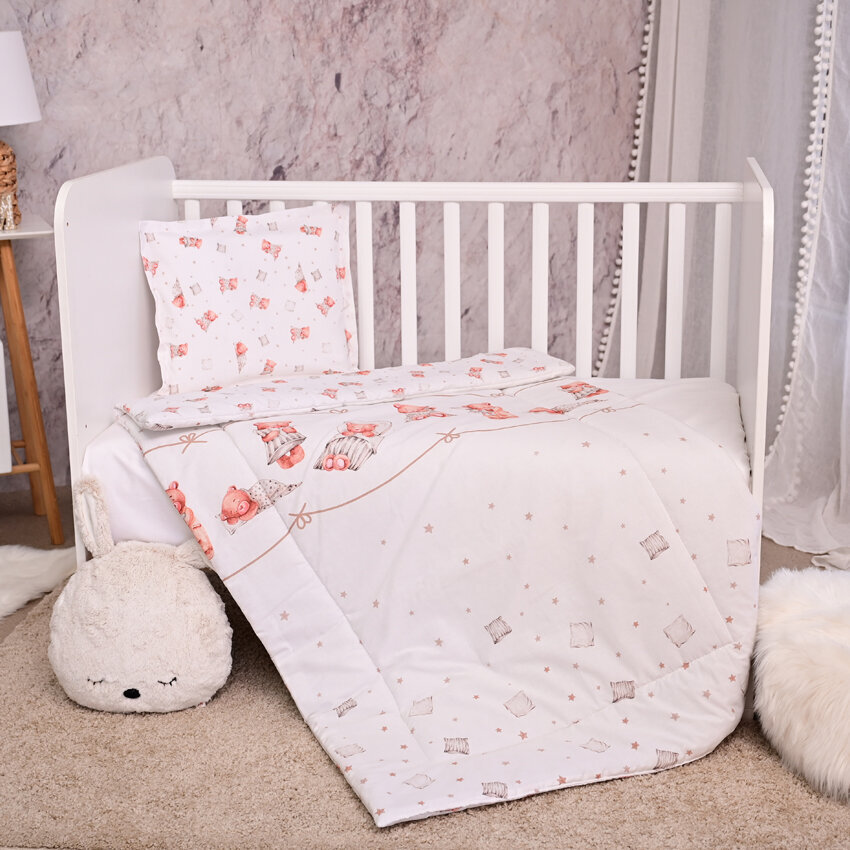 Gultas veļas komplekts Cosy Bears&pillows beige Lorelli cena un informācija | Bērnu gultas veļa | 220.lv