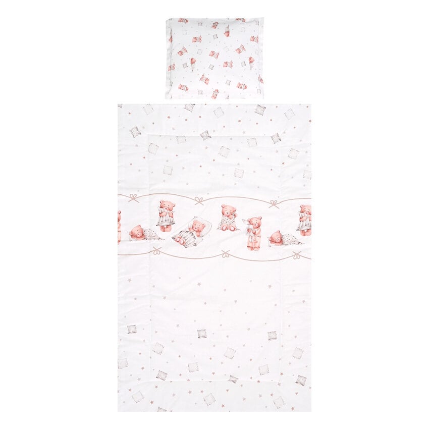 Gultas veļas komplekts Cosy Bears&pillows beige Lorelli цена и информация | Bērnu gultas veļa | 220.lv