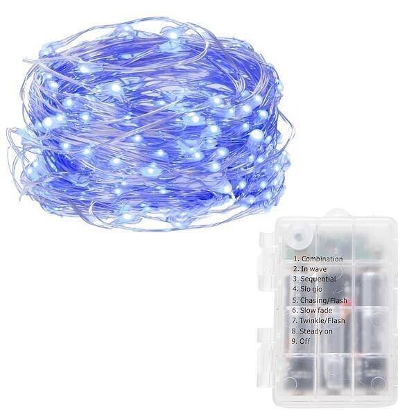 Virtene 100 LED MicroLED ar pulti, zila цена и информация | Ziemassvētku lampiņas, LED virtenes | 220.lv