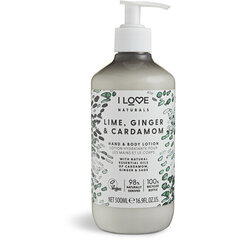 Mitrinošs roku un ķermeņa losjons Natura ls Lime, Ginger & Cardamon (roku un ķermeņa losjons) 500 ml cena un informācija | Ķermeņa krēmi, losjoni | 220.lv