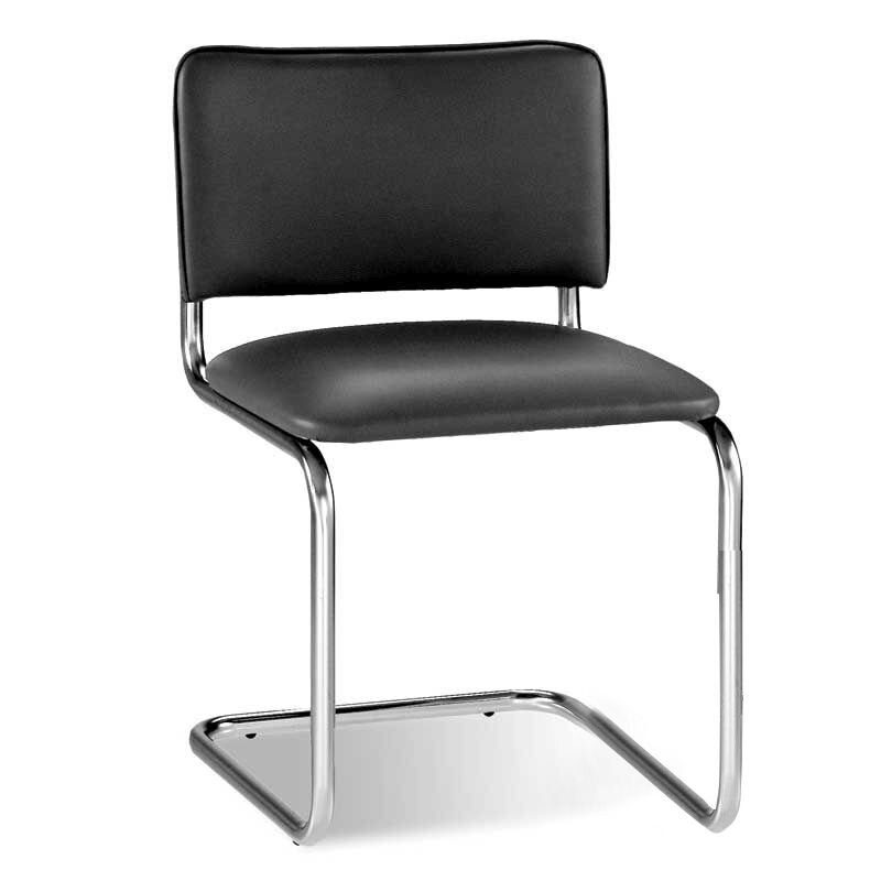 Apmeklētāju krēsls NOWY STYL SYLWIA V-14, melns sp. ādas imitācija цена и информация | Biroja krēsli | 220.lv