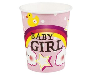 Vienreizējās lietošanas papīra krūzes Baby Girl, 250 ml, 6 gab 53220 cena un informācija | Vienreizējie trauki | 220.lv