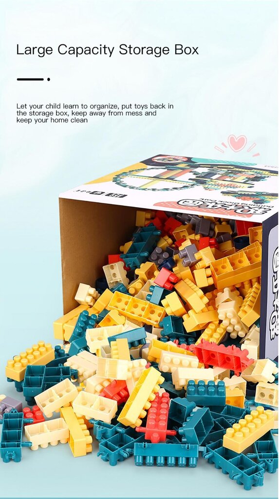 400-daļīgs DIY bloku komplekts + kaste cena un informācija | Attīstošās rotaļlietas | 220.lv