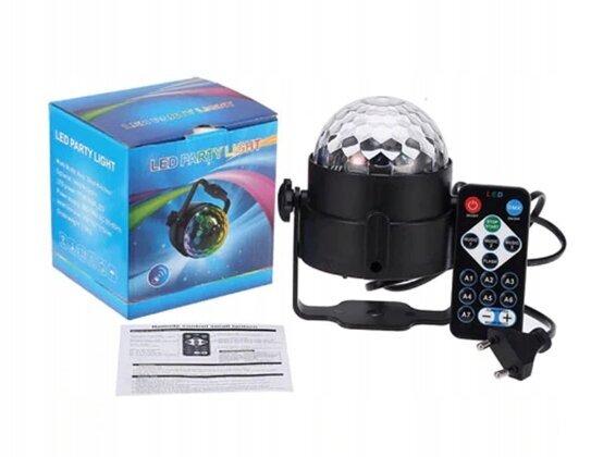 LED RGB DISCO BALL Septiņas krāsu kombinācijas FLESH funkcija cena un informācija | Galda lampas | 220.lv