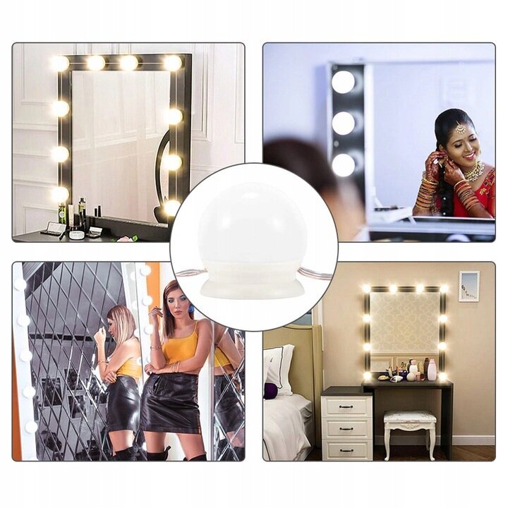 Grima spoguļa apgaismojums 4W 5V 2m, silti balts cena un informācija | Iebūvējamās lampas, LED paneļi | 220.lv