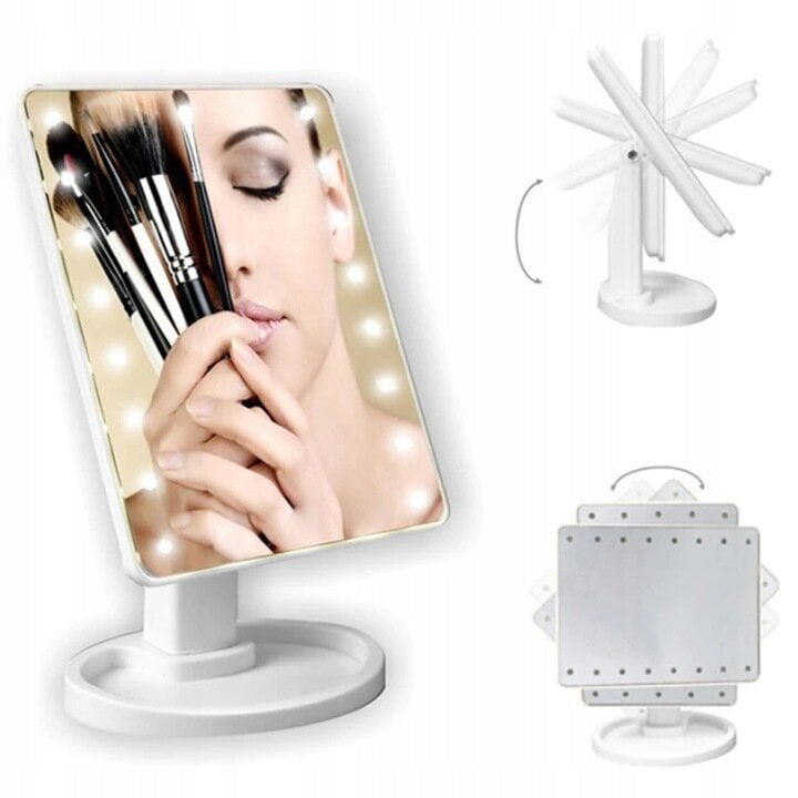 Kosmētiskais spogulis ar palielinājumu un 16 LED cena un informācija | Kosmētikas somas, spoguļi | 220.lv