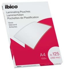 Laminēšanas aploksnes Ibico, A4, 216x303 mm, 125 mikroni, glancētas, 100 gab. cena un informācija | Kancelejas preces | 220.lv