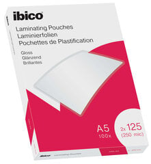 Laminēšanas aploksnes Ibico, A5, 154x216 mm, 125 mikroni, glancētas, 100 gab. cena un informācija | Kancelejas preces | 220.lv