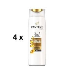 PANTENE Repair & Protect 3in1 atjaunojošs un aizsargājošs šampūns, 360 ml, iepakojumā 4 gab. cena un informācija | Šampūni | 220.lv