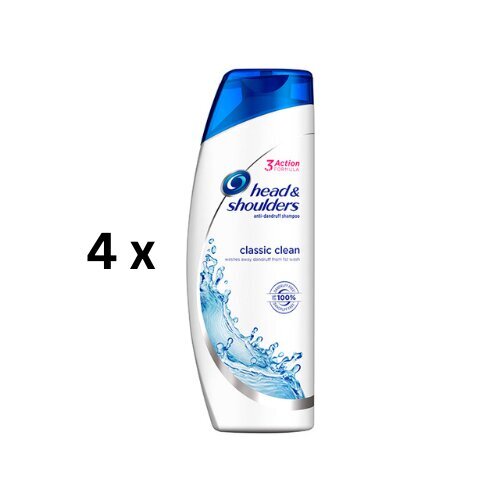 Šampūns HEAD & SHOULDERS Classic Clean, 400 ml, iepakojumā 4 gab. цена и информация | Šampūni | 220.lv