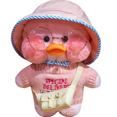Mīksta plīša pīle Lalafanfan ar rozā cepuri, 32 cm cena un informācija | Mīkstās (plīša) rotaļlietas | 220.lv