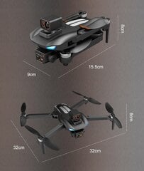 Drons 3000 m 2500 mAh ar divām kamerām un trim baterijām цена и информация | Дроны | 220.lv