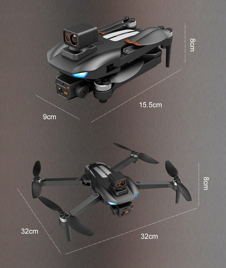 Drons 3000 m 2500 mAh ar divām kamerām un trim baterijām цена и информация | Droni | 220.lv