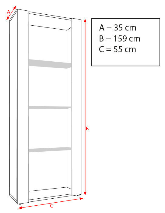 Extreme Furniture OPEN V159 skapītis, Viesistabas skapītis ar 3 stikla plauktiem, Zilas LED gaismas, Melns karkass un melna priekšpuse цена и информация | Skapīši viesistabai | 220.lv