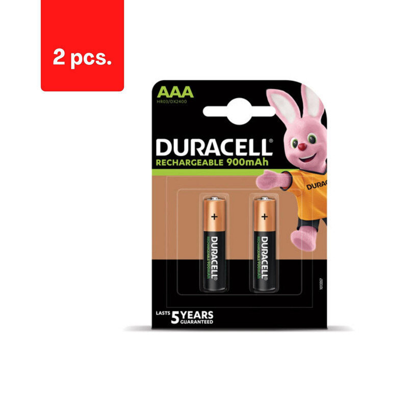 Uzlādējamās baterijas DURACELL AAA (850 mAh), LR03, 2 gab., iepakojumā 2 gab. cena un informācija | Baterijas | 220.lv