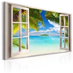 Glezna - Window: Sea View 120x80 cm cena un informācija | Gleznas | 220.lv