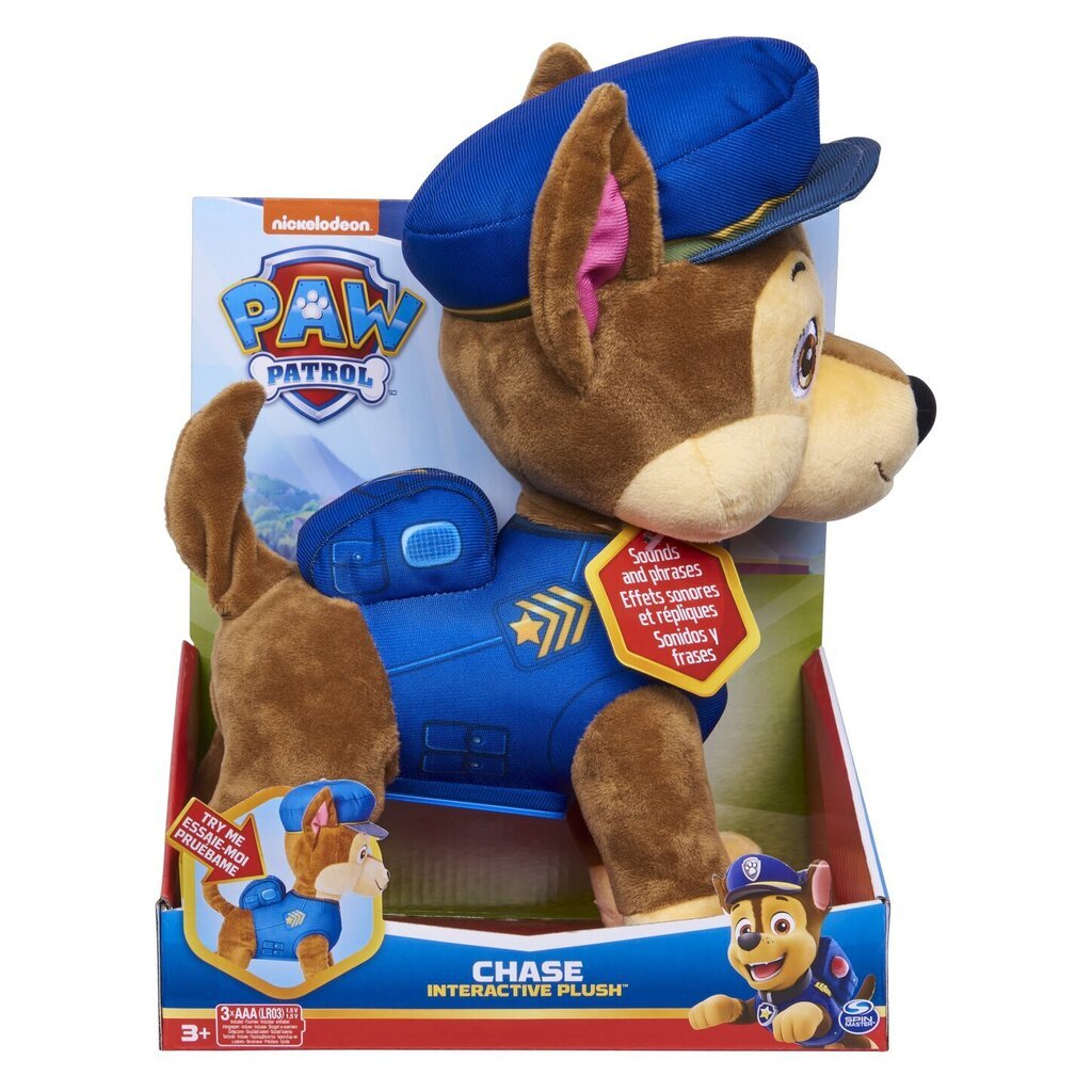 Plīša rotaļlieta Chase Ķepu Patruļa (Paw Patrol) SpinMaster cena un informācija | Mīkstās (plīša) rotaļlietas | 220.lv