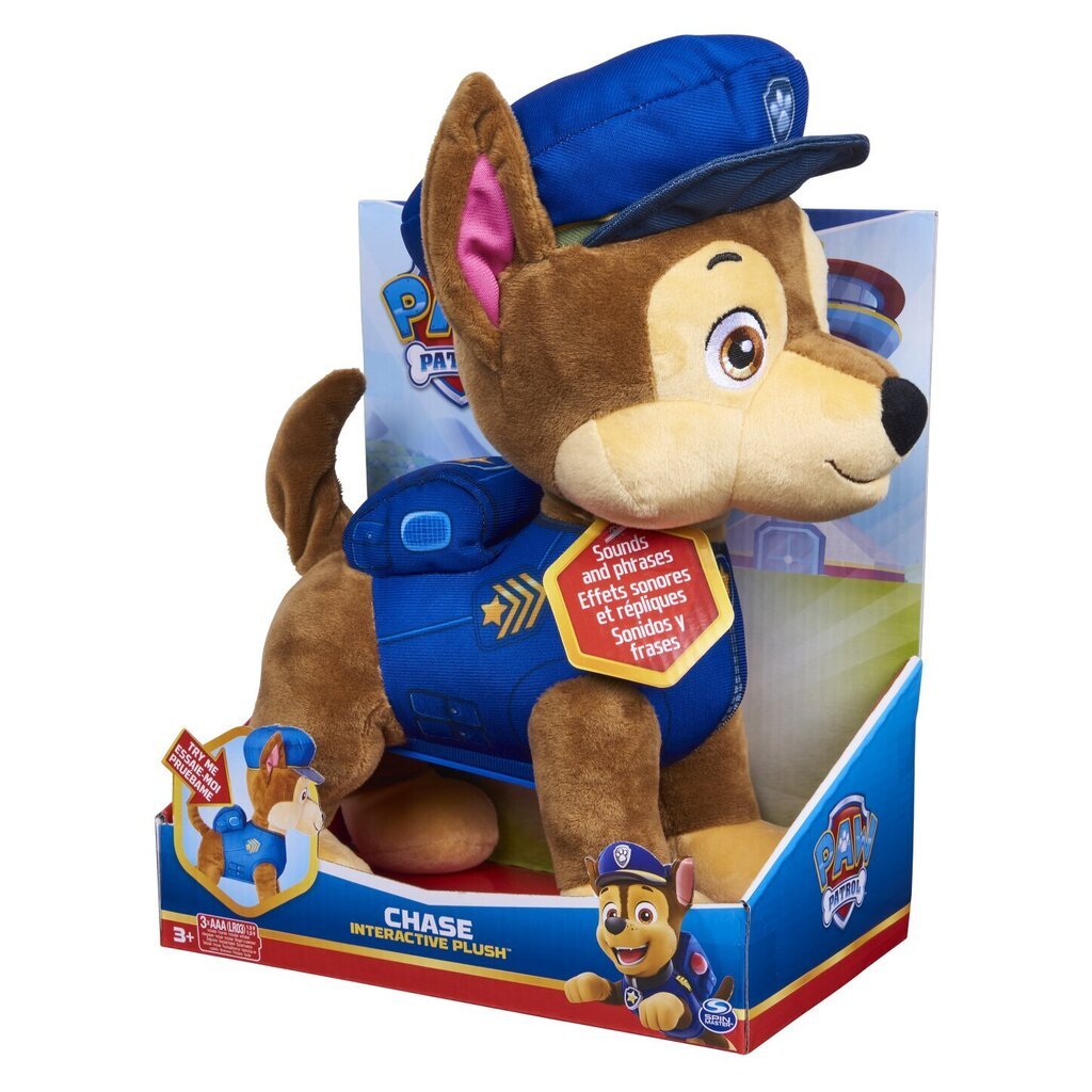 Plīša rotaļlieta Chase Ķepu Patruļa (Paw Patrol) SpinMaster cena un informācija | Mīkstās (plīša) rotaļlietas | 220.lv