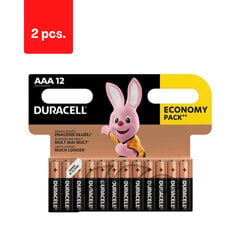 Baterijas DURACELL AAA, LR03, 12 gab., iepakojumā 2 gab. цена и информация | Батарейки | 220.lv