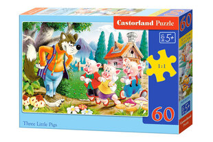 Puzle Castorland Three Little Pigs, 60 gab. cena un informācija | Puzles, 3D puzles | 220.lv