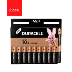 Baterijas DURACELL AA, LR6 18gab., iepakojumā 2gab. cena un informācija | Baterijas | 220.lv