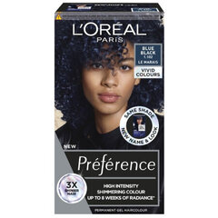 Ilgnoturīga matu krāsa L'Oreal Paris Preference Vivid Colors, 1.102 Blue Black C29 cena un informācija | Matu krāsas | 220.lv