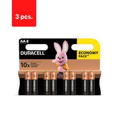 Батарейки DURACELL AA, LR6, 8 шт., в упаковке 3 шт. цена и информация | Батарейки | 220.lv