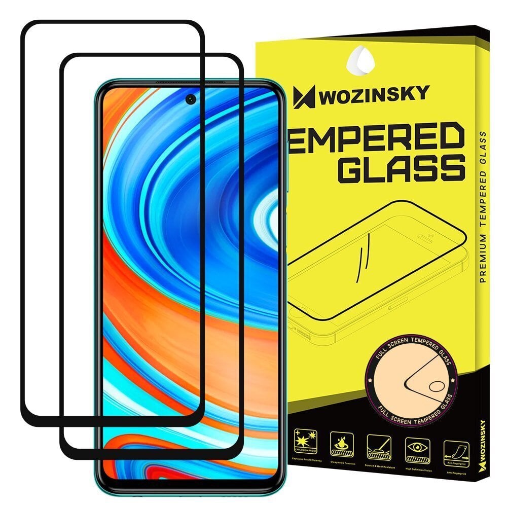 Wozinsky 2x Xiaomi Redmi Note 9 Pro / Redmi Note 9S / Poco X3 NFC black cena un informācija | Ekrāna aizsargstikli | 220.lv