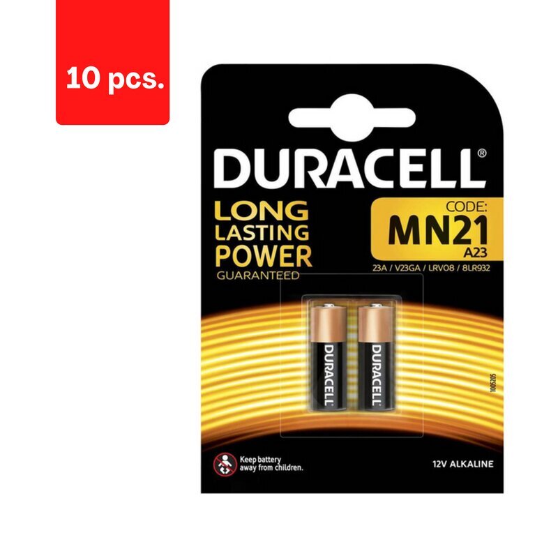 Baterijas DURACELL MN21, 2 gab., iepakojumā 10 gab. цена и информация | Baterijas | 220.lv