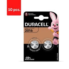 Батарейки DURACELL 2016, 2 шт., в упаковке 10 шт. цена и информация | Батарейки | 220.lv