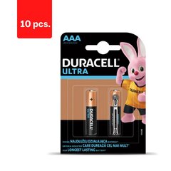 Baterijas DURACELL ULTRA AAA, 2 gab., iepakojumā 10 gab. cena un informācija | Baterijas | 220.lv