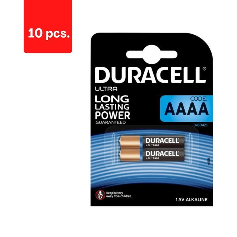 Baterijas DURACELL AAAA, 2 gab., iepakojumā 10 gab. cena un informācija | Baterijas | 220.lv