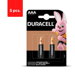 Батарейки DURACELL AAA, LR03, 2 шт., в упаковке 5 шт. цена и информация | Батарейки | 220.lv
