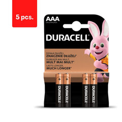Baterijas DURACELL AAA, LR03, 4 gab., iepakojumā 5 gab. cena un informācija | Baterijas | 220.lv