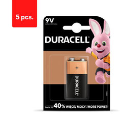 Baterijas DURACELL 9V, LR61, 1gab, iepakojumā 5 gab. cena un informācija | Baterijas | 220.lv
